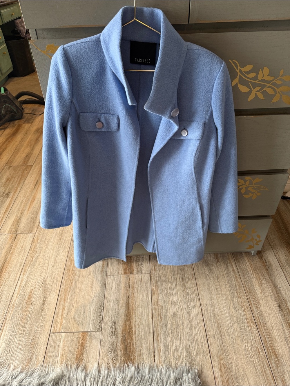 Carlisle Light Blue Wool Blend Pea Coat
